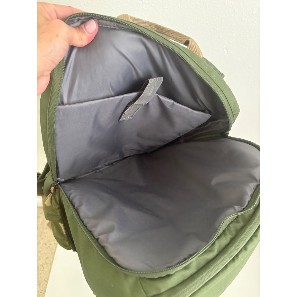 Embark Olive Green Ripstop Laptop Backpack Multi-Pocket Travel School Bag Mens - Picture 7 of 10